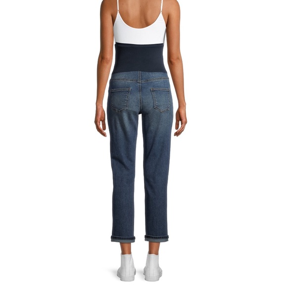 Women's Maternity Boyfriend Jeans with Full Panel - Picture 3 of 6